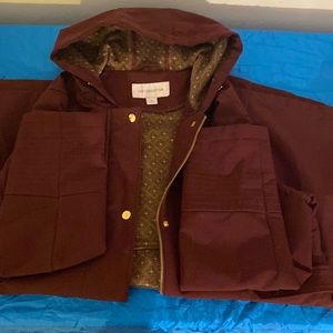 Extra large Liz Claiborne burgundy trench coat/jacket